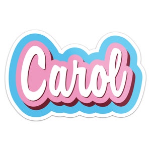 Cartoon Carol Name Sticker Car Bumper Decal