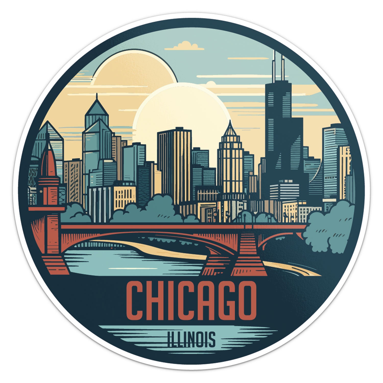 Chicago City Sticker Car Bumper Decal - Etsy