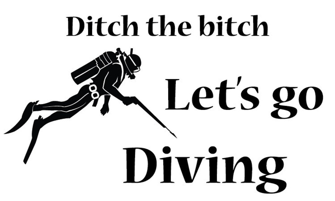 Let's Go Diving Humor Slogan Car Bumper Sticker Decal Etsy