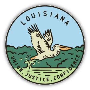 Decalcomania dell'autoadesivo del vinile dell'annata retro dello stato della Louisiana USA
