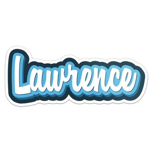 Cartoon Lawrence Name Sticker Car Bumper Decal