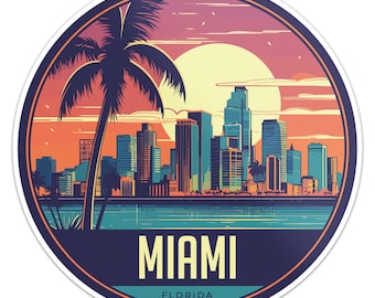 Miami City Sticker Car Bumper Decal