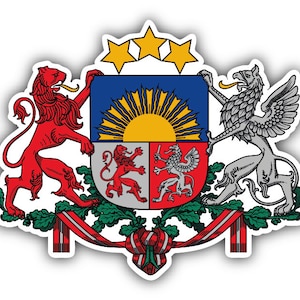 Latvia Coat Of Arms Car Bumper Sticker Decal