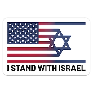 Io sto con Israele, Stati Uniti americani e bandiera israeliana, supporto, adesivo in vinile, decalcomania per paraurti per auto
