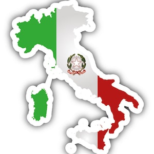 Italy Map Flag Coat Of Arms Car Bumper Sticker Decal
