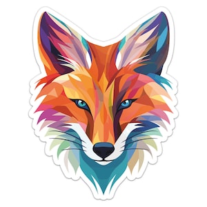 Decalcomania per paraurti auto con adesivo animale volpe colorata