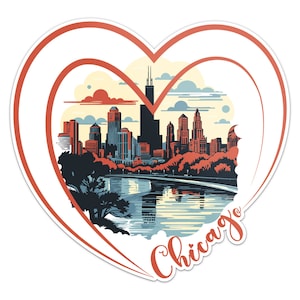 Adesivo per paraurti auto con skyline della città di Chicago