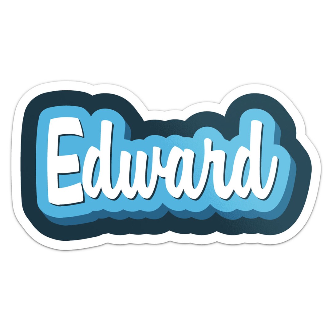 Cartoon Edward Name Sticker Car Bumper Decal Etsy