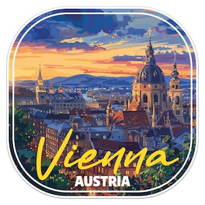 Sunset Austria Vienna City Car Bumper Sticker Decal