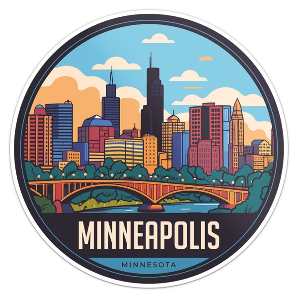Minneapolis City Sticker Car Bumper Decal