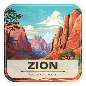 Zion National Park Sticker Car Bumper Decal