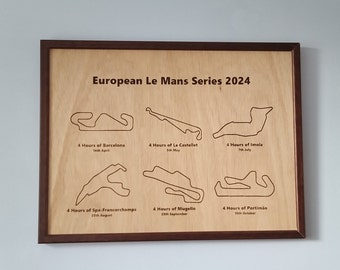 Wooden print 2024 European Le Mans Series calendar