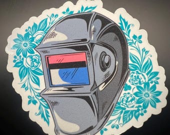 Welding Hood Sticker,  Welder Sticker, Metal worker, Fabrication, Blue Collar, Working Class Vinyl Sticker,Support the Trade