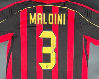 パオロ・マルディーニ直筆サイン入りACミラン 1988 ホームサッカー