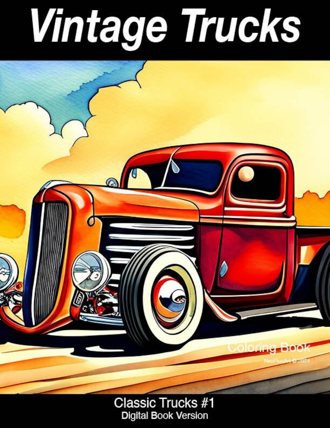 Vintage Trucks: Adult Coloring Book Classic Trucks 1 - Etsy