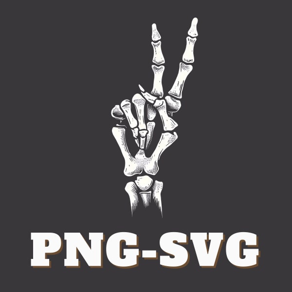 Skeleton Peace Sign Svg-Png Download