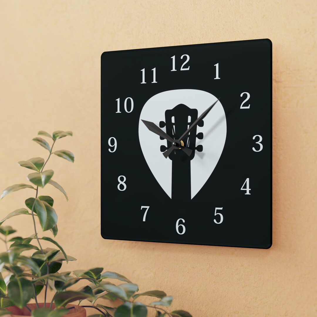 Guitar Wall Clock Guitar Clock Musical Instrument Wall Etsy