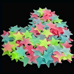 Glow in Dark Stars Ceiling Decals, 100 Pcs Luminous Galaxy Wall Stickers