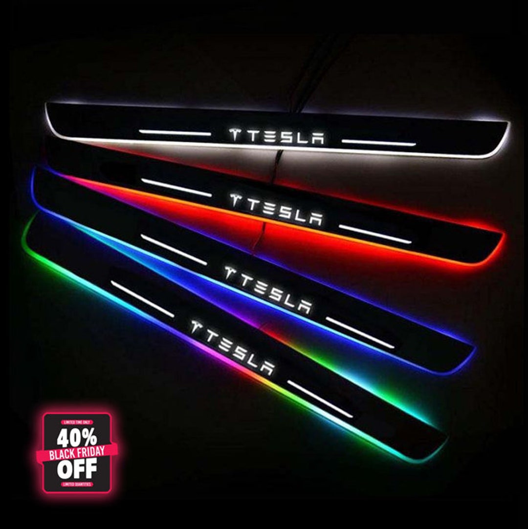 LED Car Door Sill Lights for TESLA RGB Usb Charging No Etsy UK