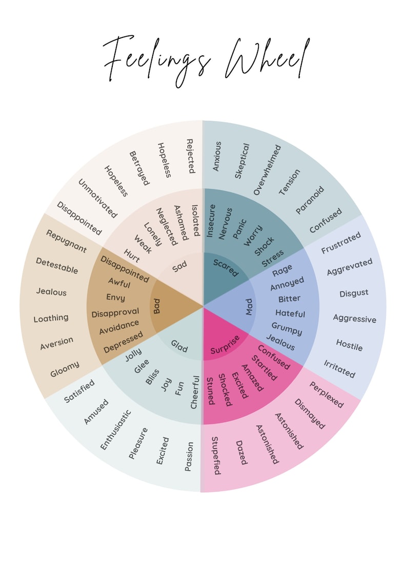 Feelings & Sensations Wheel - Etsy