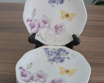 Platos de postre y pan Lenox Butterfly Meadow Lavender de 16,5 cm (6,5"), juego de 4. ¡Excelente!
