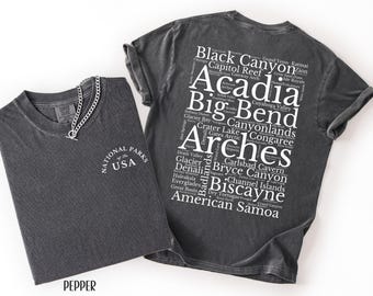 Comfort Colors National Park Shirt: Hiking Camping Tee, USA Travel Gift