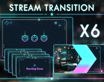 Midnight Cat Animated Stream Transition - 6 WEBM (Digital Download)