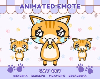 Animated Cat Cry Emote – Kawaii Twitch Stream (GIF)