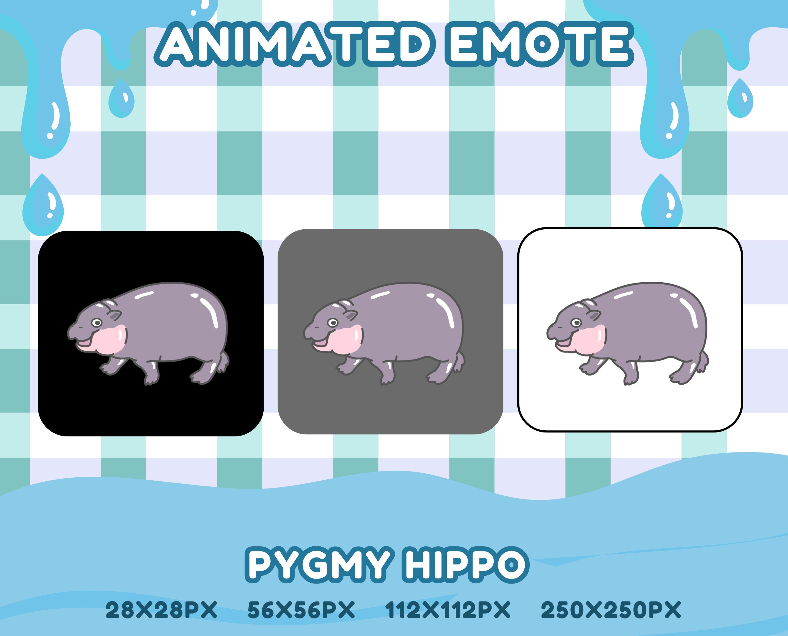 Animated Pygmy Hippo Emote – Twitch Stream Decoration (GIF Digital ...