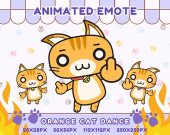 Animated Orange Cat Dance Emote – Twitch Stream (GIF)