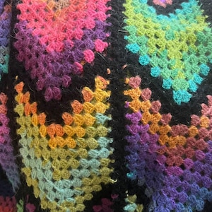 Long Coat Crochet Cardigan Pattern, Granny Stitch, Diamond colorful Batik | (English US-UK PDF) image 13