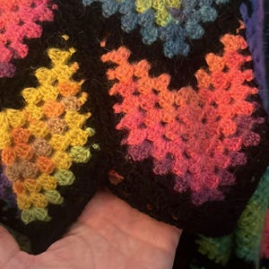 Long Coat Crochet Cardigan Pattern, Granny Stitch, Diamond colorful Batik | (English US-UK PDF) image 14
