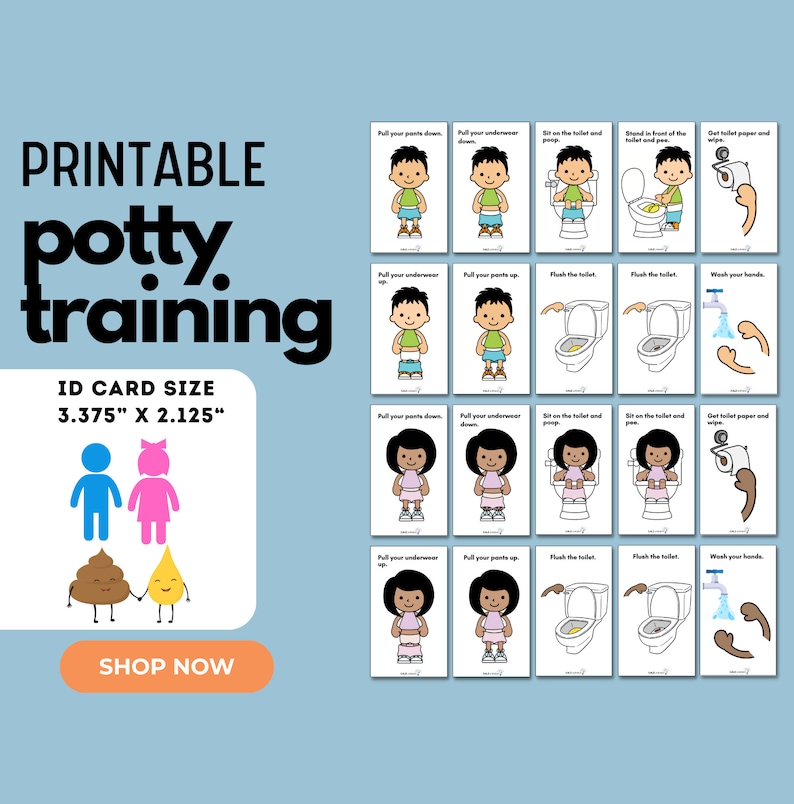 Printable Potty Training Cards for Girls/boys Effective Pee Printable Potty Training Cards for Girls/boys Effective Pee