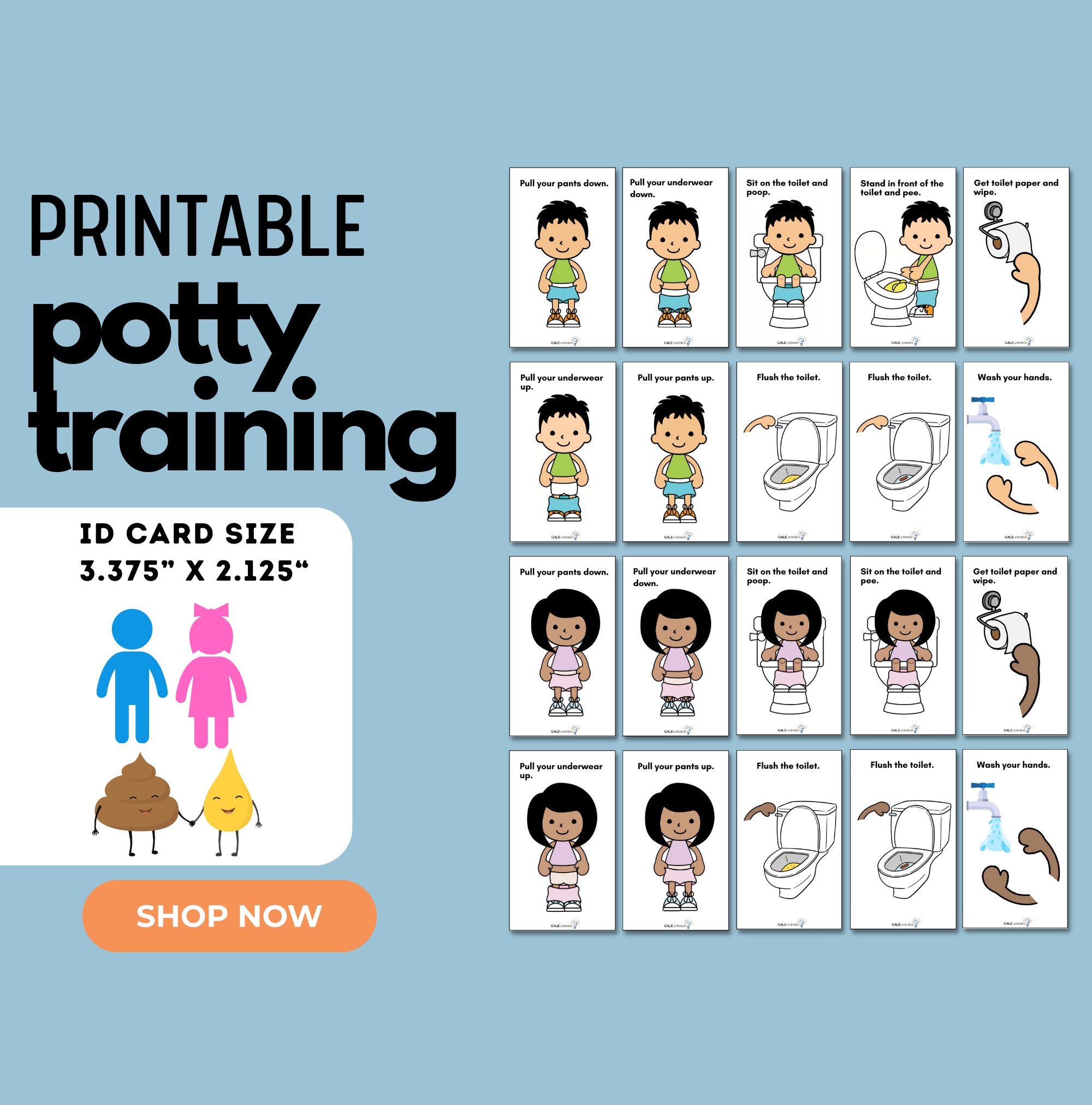 Printable Potty Training Cards for Girls/boys Effective Pee Printable Potty Training Cards for Girls/boys Effective Pee