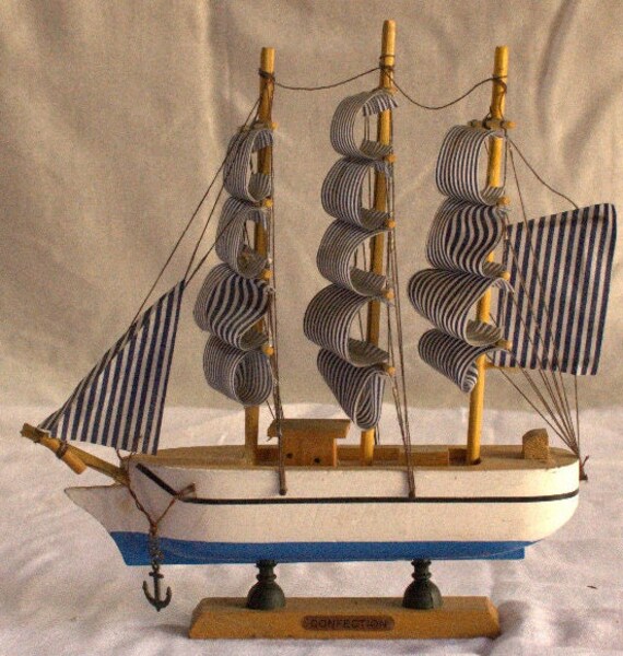 Mini Handmade Ship Model Nautical Decor Small Wooden Boat Maritime