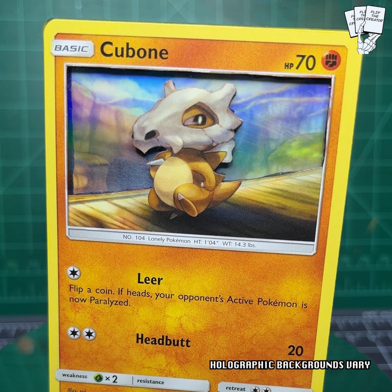 Cubone | Pokémon 3D Cards | Pokemon Gifts for All Ages | Pokemon ...