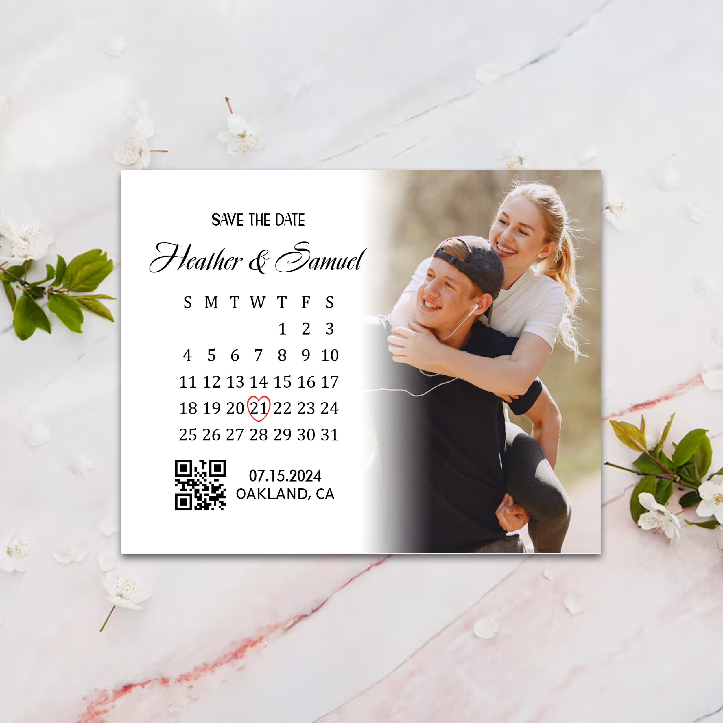 Save the Date Calendar Photo Personalized Etsy