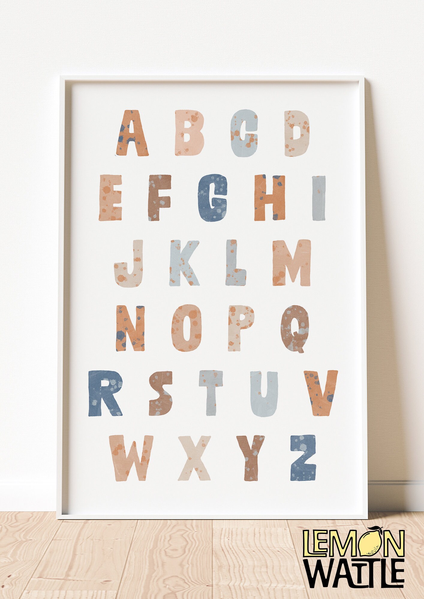 ABC Alphabet Wall Art for Nursery, Kids Room or School Educational ...