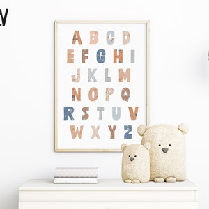 ABC Alphabet Wall Art for Nursery, Kids Room or School | Educational Alphabet Print | Perfect Godmother Gift