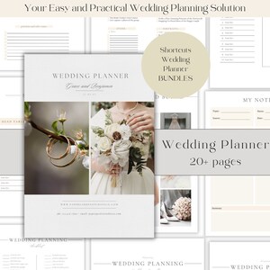 Shortcut Wedding Day Binder Template, Wedding Day Coordination, Wedding Day Information, Wedding Itinerary, Wedding Planner, Canva Template