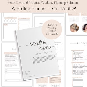 Digital Wedding Day Binder Template, Wedding Day Coordination, Wedding Day Information, Wedding Itinerary, Wedding Planner, Canva Template