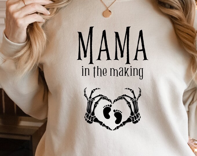 Mama In The Making Baby Announcement Sweatshirt, Expecting Mom Mothers Day Gift, Funny Mom Hoodie Pregnancy Gift