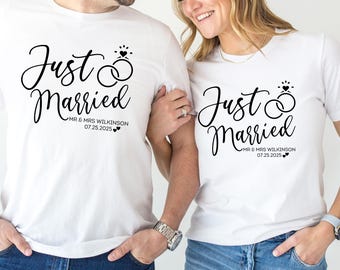 Just Married T-Shirts: Personalized Mr. & Mrs. Matching Honeymoon Tees