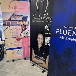 Custom Retractable Banner, Roll Up Banner, Pop Up Banner + Stand, Birthday, Business, Event, Promotional Marketing Signage, Portable, Retail