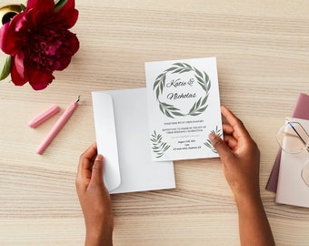 Greenery Wedding Invitation Pack | DIY Downloadable| Wedding Invite Suite | Editable Wedding Template | Customizable