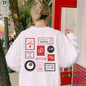 Vegas Bachelorette Crewneck, Las Vegas Bachelorette Shirt, Custom Engagement Gift, Wedding Day Sweatshirt, Lucky In Love, Vegas Social Club