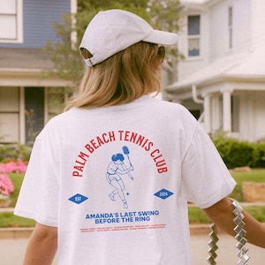Perfect Match Bachelorette Comfort Colors T-Shirt, Custom Tennis Bachelorette Shirts, Last Swing Before the Ring, Country Club Bride Shirt