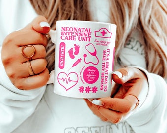 Neonatal Intensive Care Unit NICU Nurse Mug, BSN RN Mug, Womb Service, Swaddle Specialist, Preceptor Gift, Personalized Nurse Coffee Cup