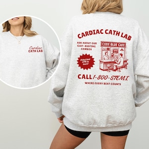 Cardiac Cath Lab Crewneck, Cardiopulmonary Sweatshirt, Cardiology Nurse Jacket, Telemetry Tech Gift, EKG Sweatshirt, Cardiac Crew T-Shirt