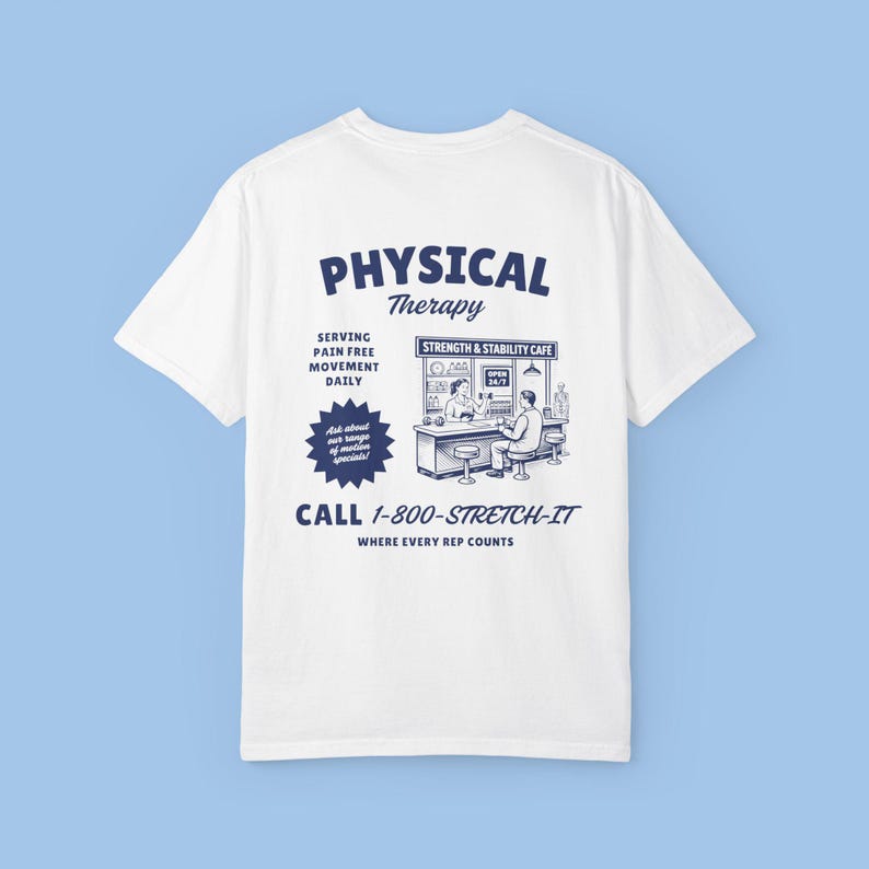 Camiseta Comfort Colors para fisioterapeutas, sudadera DPT, sudadera PTA, regalo para terapeutas de rehabilitación hospitalaria, camiseta "El movimiento es medicina". White